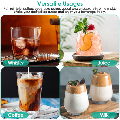 Skorter | 4-Pack: Small Ice Cube Maker Mold with Lid Box