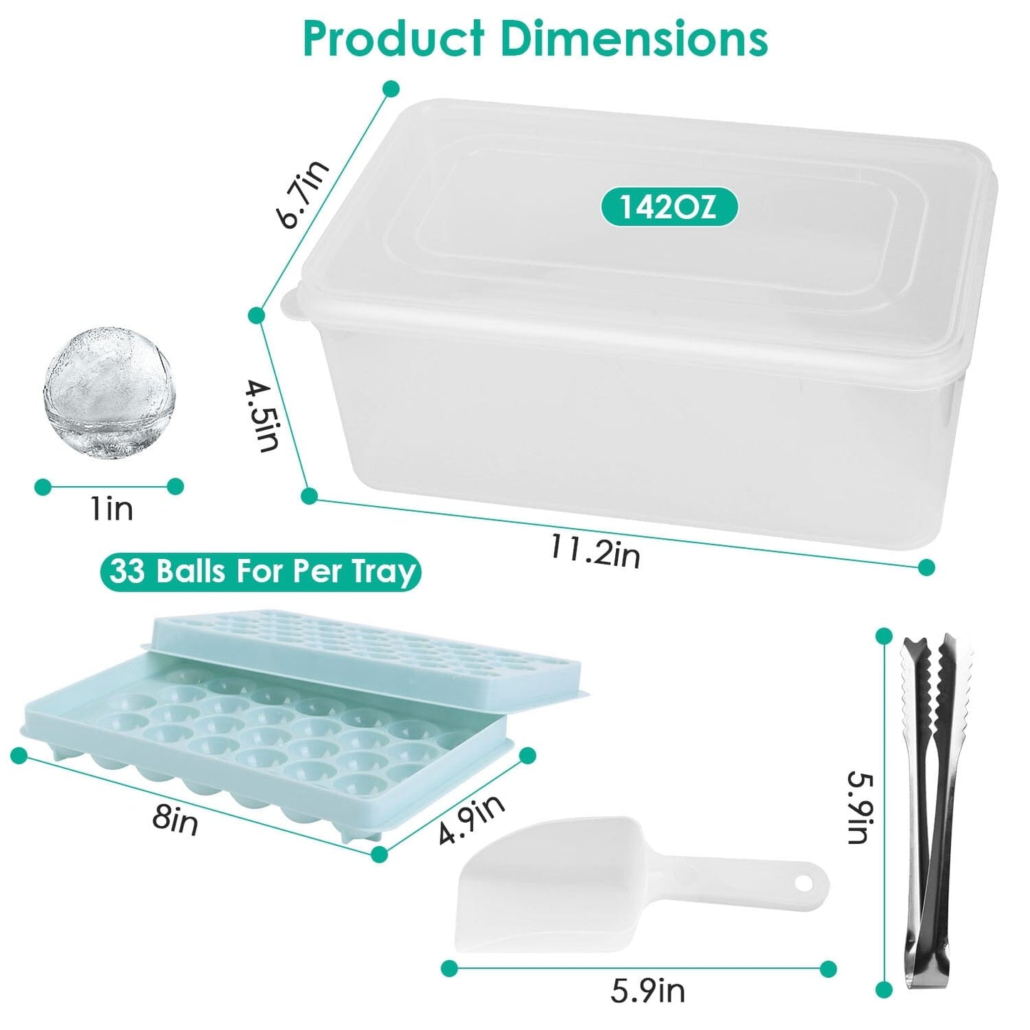 Skorter | 4-Pack: Small Ice Cube Maker Mold with Lid Box