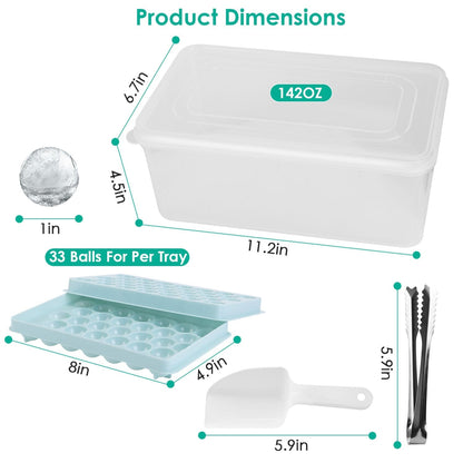 Skorter | 4-Pack: Small Ice Cube Maker Mold with Lid Box