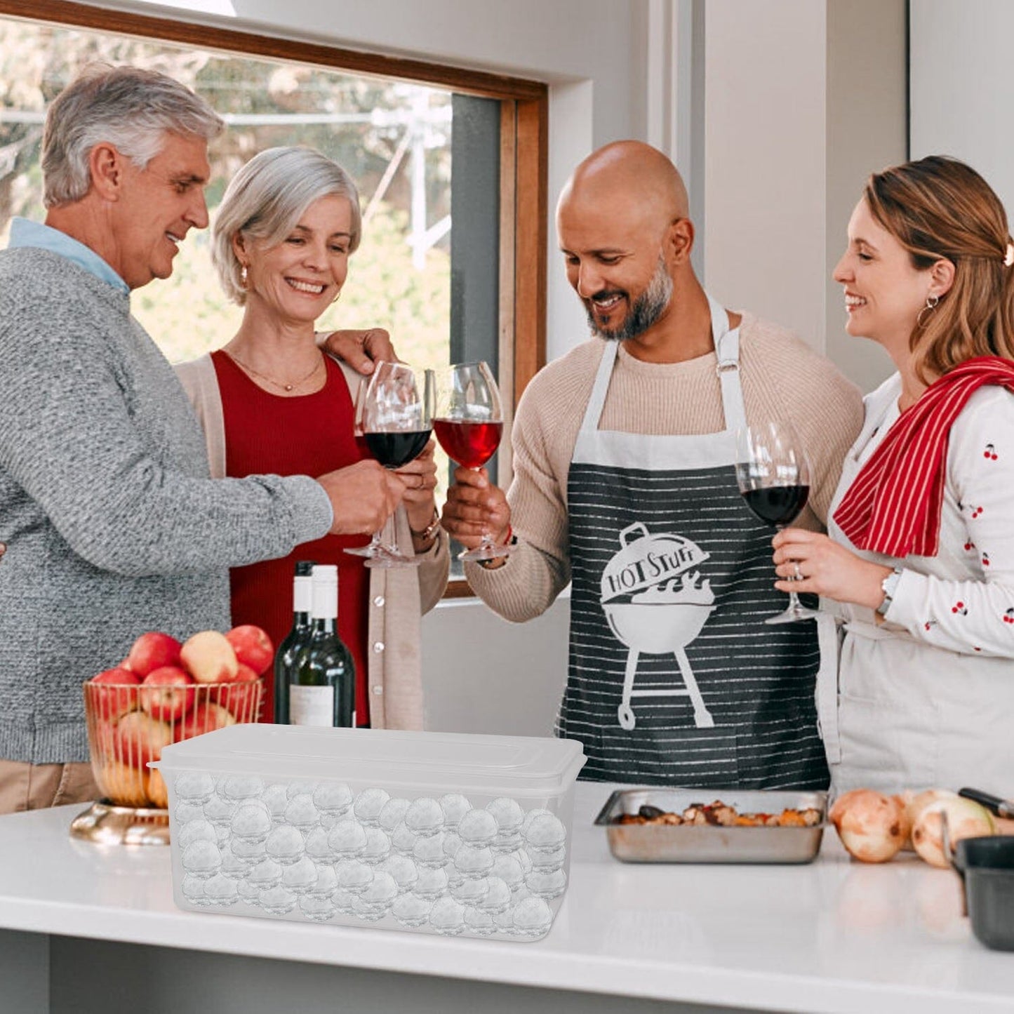 Skorter | 4-Pack: Small Ice Cube Maker Mold with Lid Box