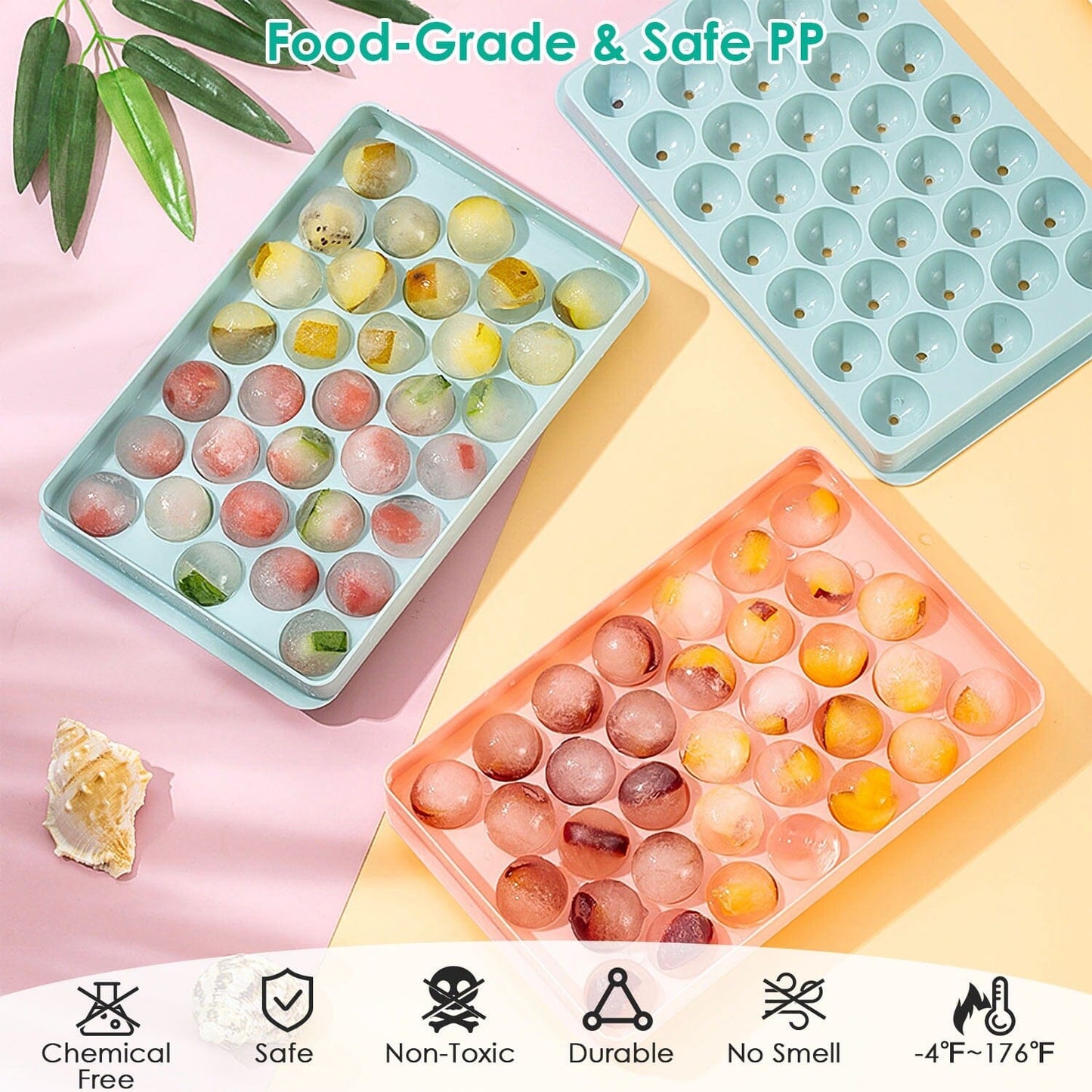 Skorter | 4-Pack: Small Ice Cube Maker Mold with Lid Box