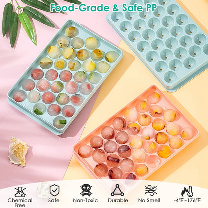 Skorter | 4-Pack: Small Ice Cube Maker Mold with Lid Box