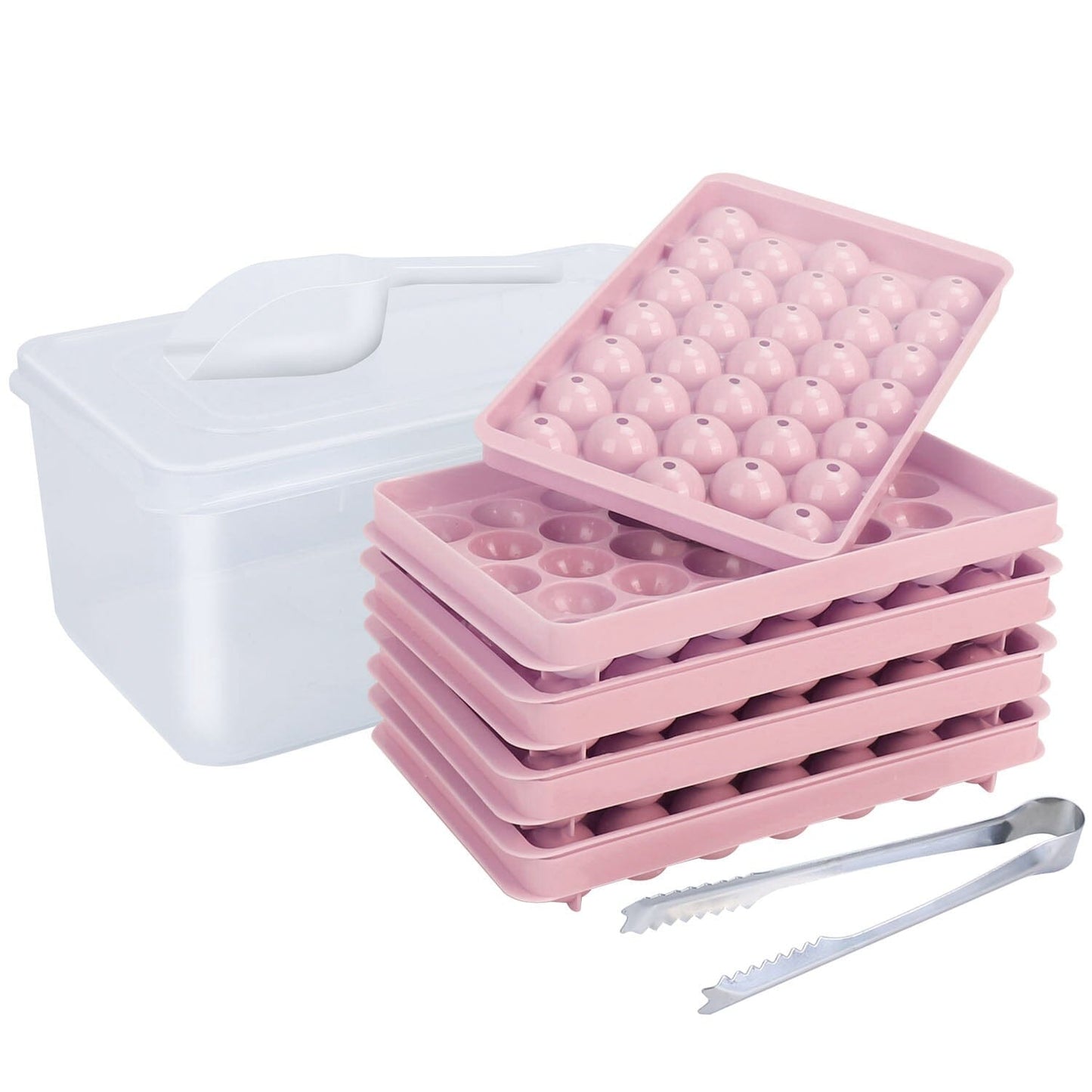 Skorter | 4-Pack: Small Ice Cube Maker Mold with Lid Box