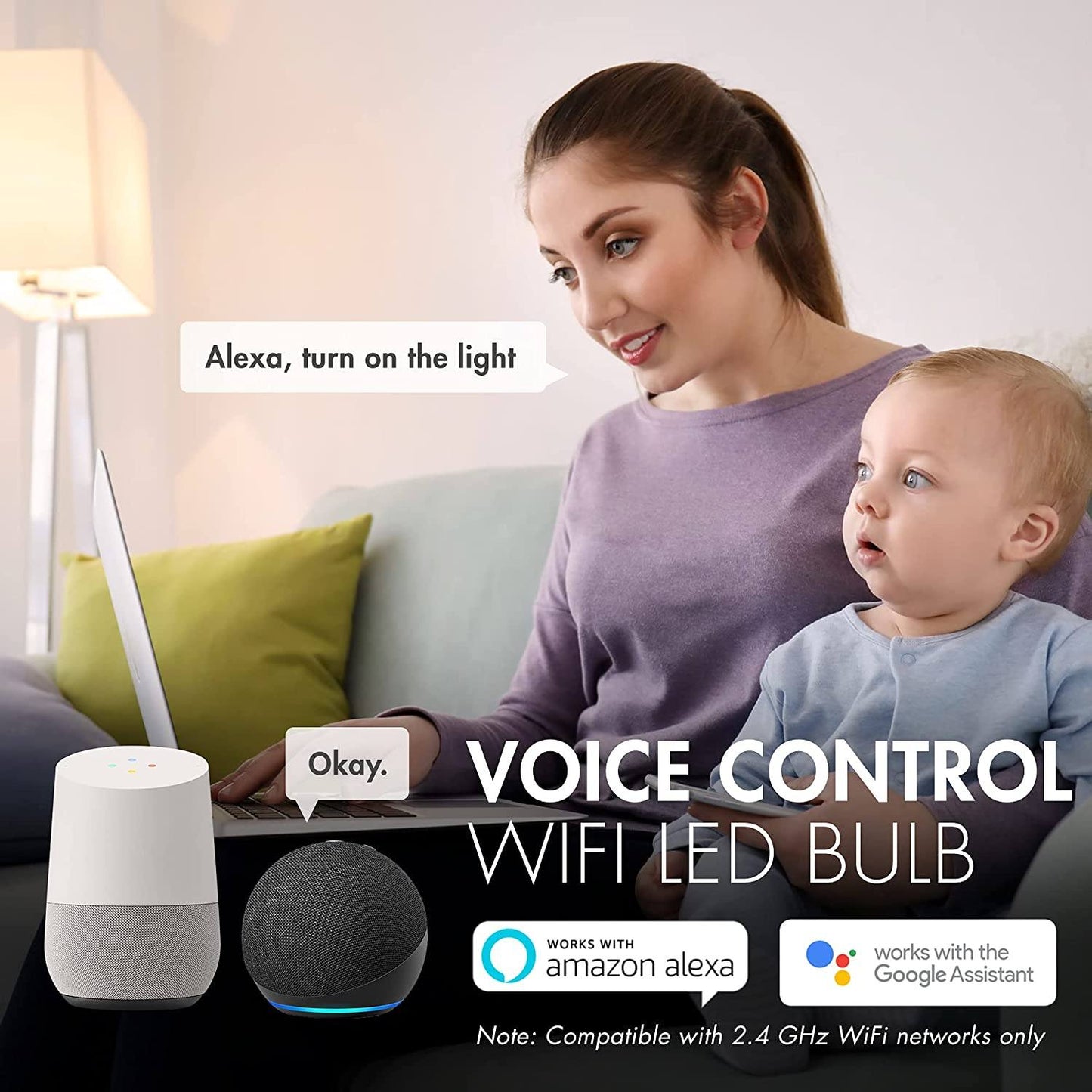 Skorter | 4-Pack: Smart WiFi LED Bulb with white and color-changing bulb