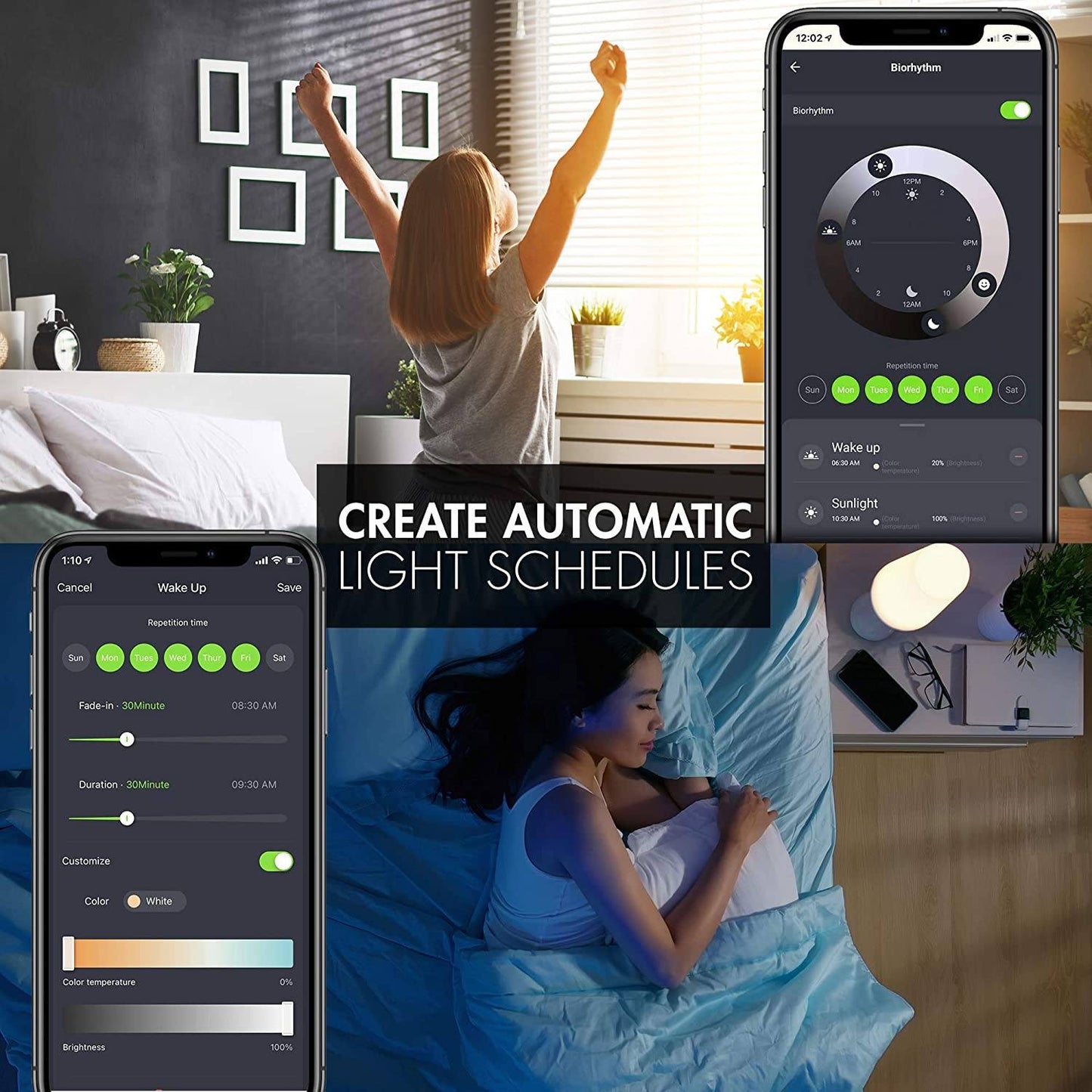 Skorter | 4-Pack: Smart WiFi LED Bulb with white and color-changing bulb