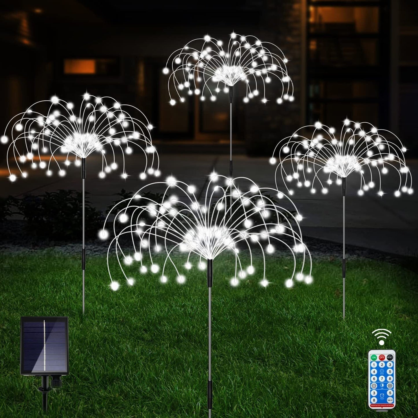 Skorter | 4-Pack: Solar Lights Outdoor, Warm White Garden Lights