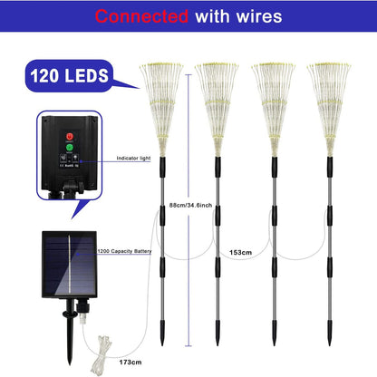 Skorter | 4-Pack: Solar Lights Outdoor, Warm White Garden Lights