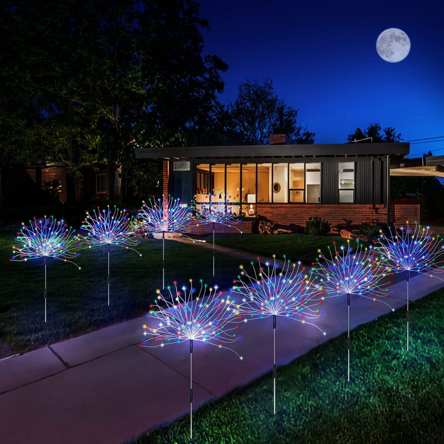 Skorter | 4-Pack: Solar Lights Outdoor, Warm White Garden Lights
