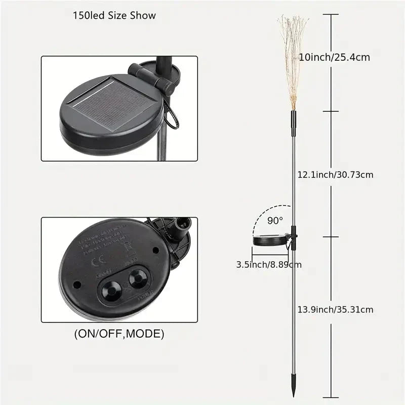 Skorter | 4-Pack: Solar Lights Outdoor, Warm White Garden Lights