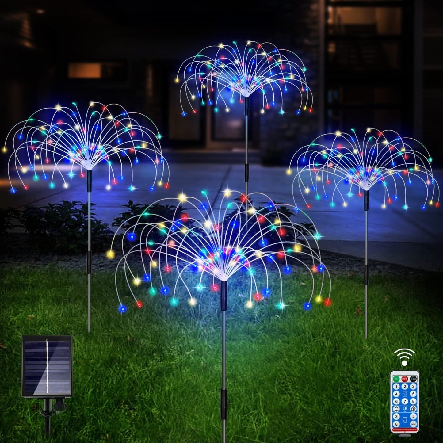 Skorter | 4-Pack: Solar Lights Outdoor, Warm White Garden Lights