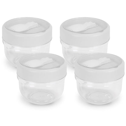 Skorter | 4-piece: 20 oz oat containers with lids and collapsible spoons
