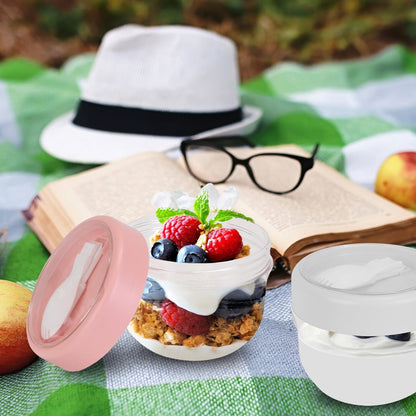 Skorter | 4-piece: 20 oz oatmeal containers with lids and foldable spoons