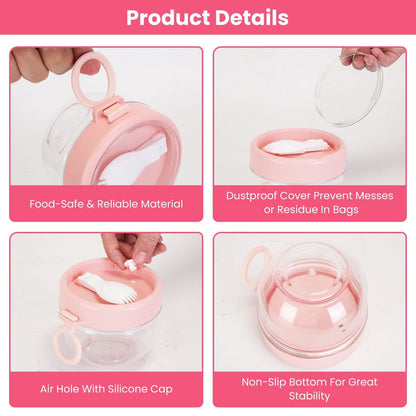 Skorter | 4-piece: 20 oz oatmeal containers with lids and foldable spoons