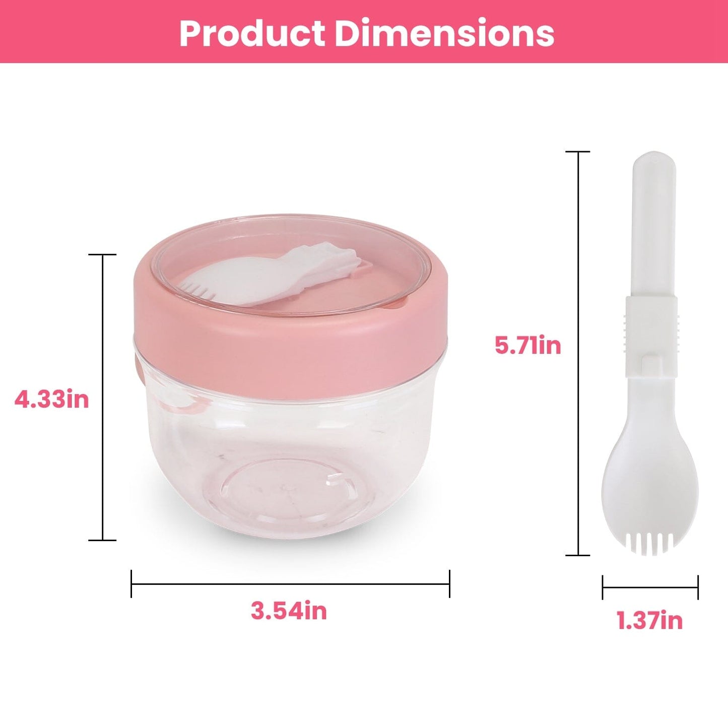 Skorter | 4-piece: 20 oz oat containers with lids and collapsible spoons