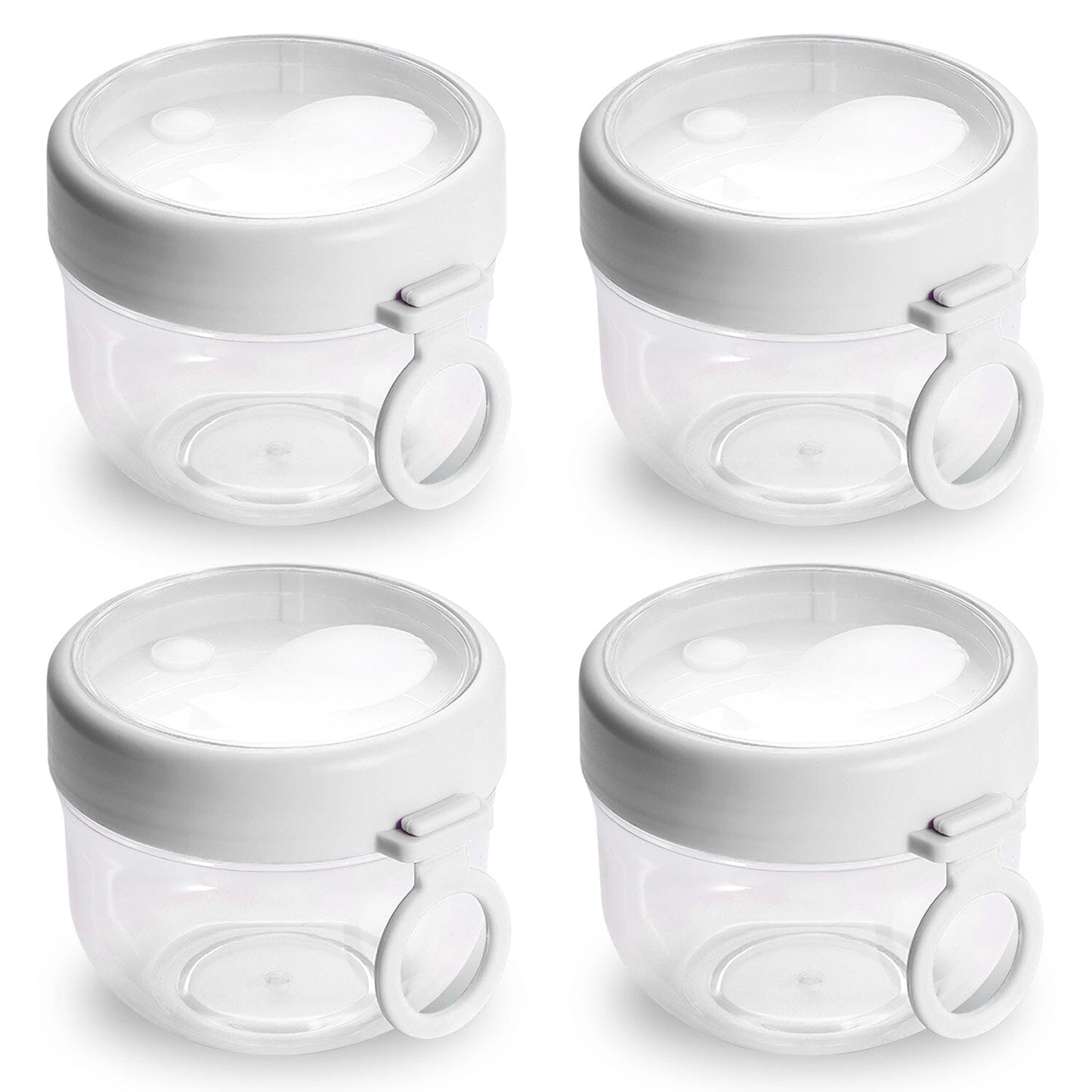 Skorter | 4-piece: 20 oz oatmeal containers with lids and foldable spoons