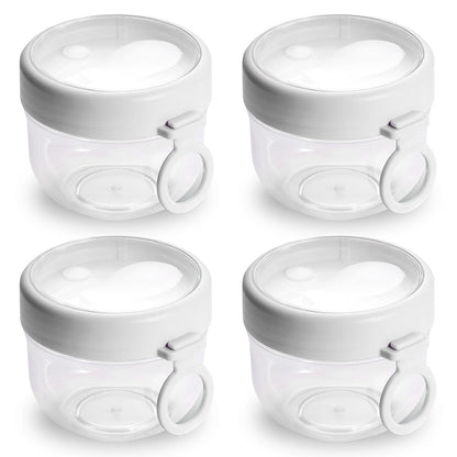 Skorter | 4-piece: 20 oz oatmeal containers with lids and foldable spoons
