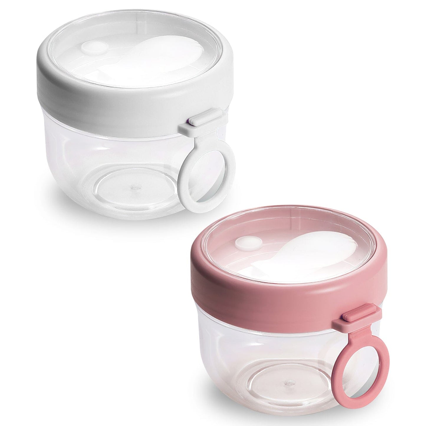 Skorter | 4-piece: 20 oz oat containers with lids and collapsible spoons