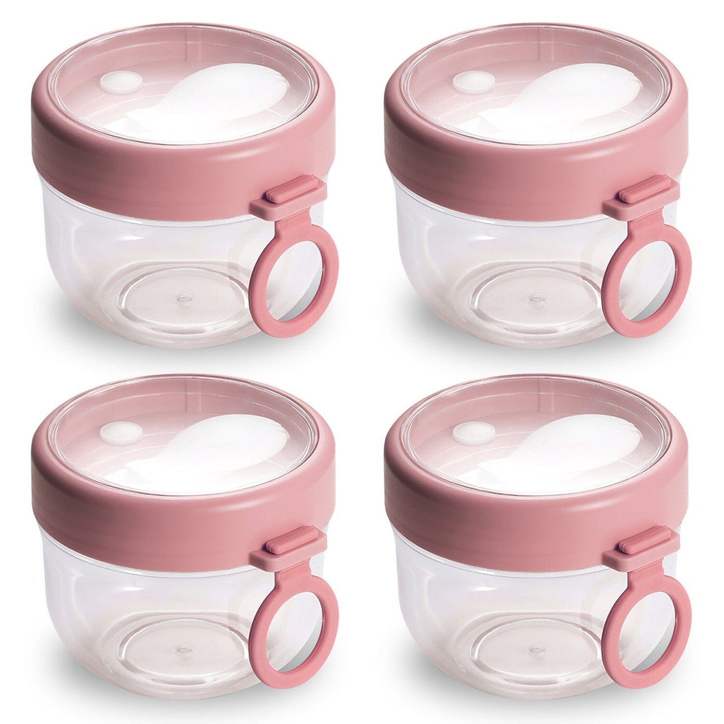 Skorter | 4-piece: 20 oz oat containers with lids and collapsible spoons