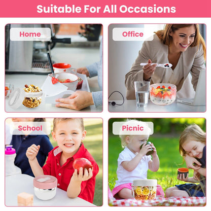 Skorter | 4-piece: 20 oz oat containers with lids and collapsible spoons