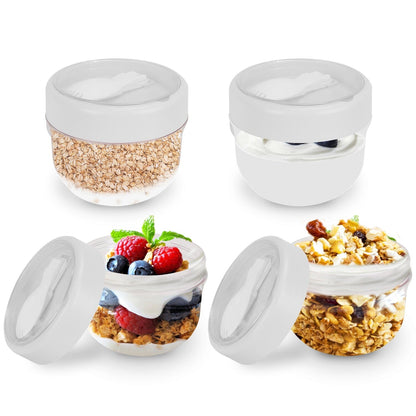 Skorter | 4-piece: 20 oz oat containers with lids and collapsible spoons