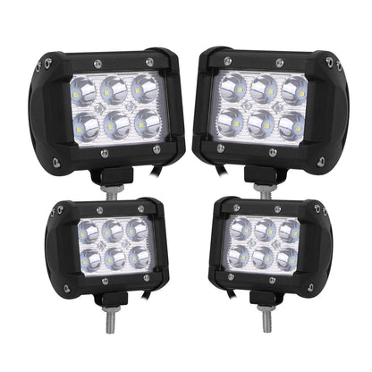 Skorter | 4-part: 4” 18W Double Row LED Spotlight Pod
