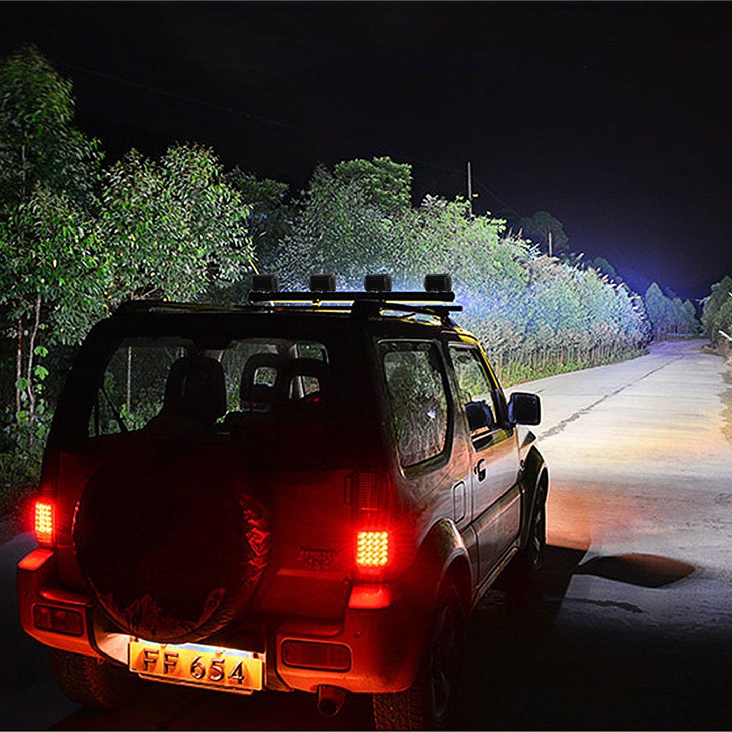 Skorter | 4-part: 4” 18W Double Row LED Spotlight Pod