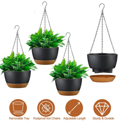 Skorter | 4-part: 9.64" diameter hanging planter box with drainage holes