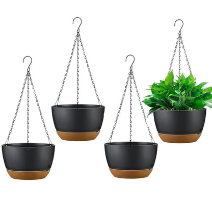 Skorter | 4-piece: 24.5 cm Diameter Hanging Plant Box with Drainage Hole