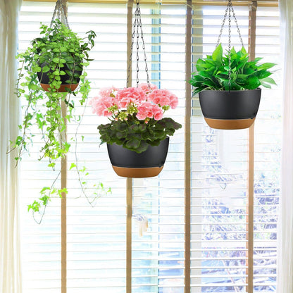 Skorter | 4-piece: 24.5 cm Diameter Hanging Plant Box with Drainage Hole