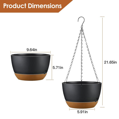Skorter | 4-part: 9.64" diameter hanging planter box with drainage holes
