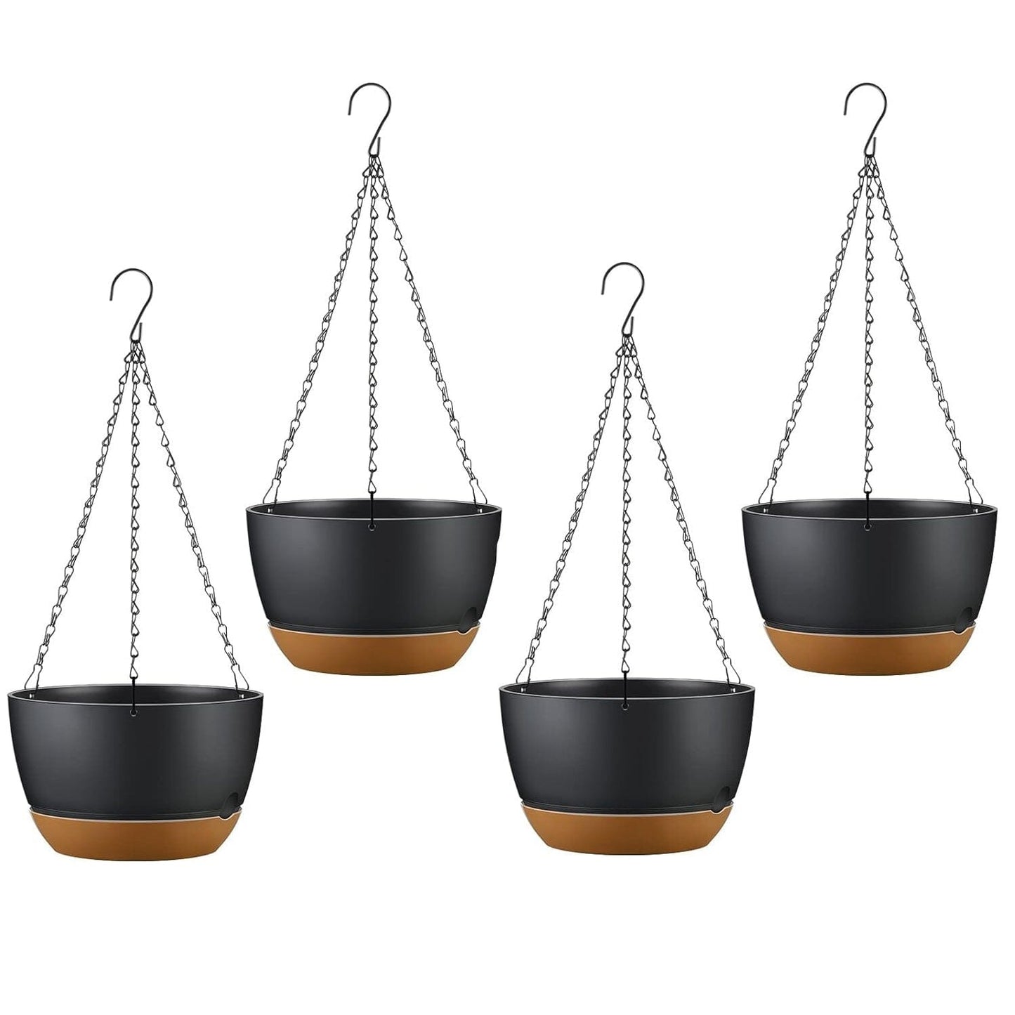 Skorter | 4-piece: 24.5 cm Diameter Hanging Plant Box with Drainage Hole