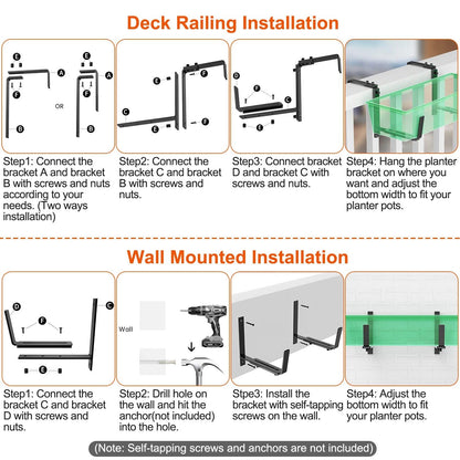 Skorter | 4-piece: Adjustable planter box brackets