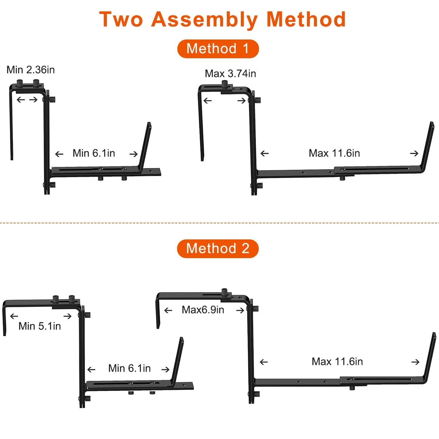 Skorter | 4-piece: Adjustable planter box brackets
