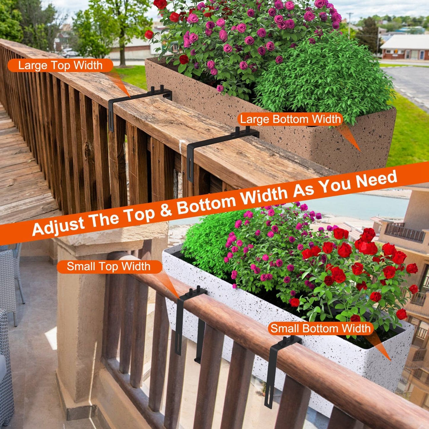 Skorter | 4-piece: Adjustable planter box brackets