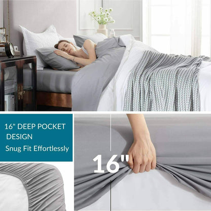 Skorter | 4-Piece: Bibb Home 300tc Bamboo Viscose Bedding Set