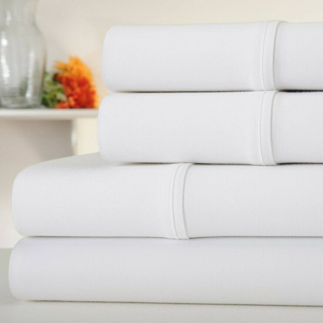 Skorter | 4-piece set: Kathy Ireland 300 thread count 100% organic cotton percale