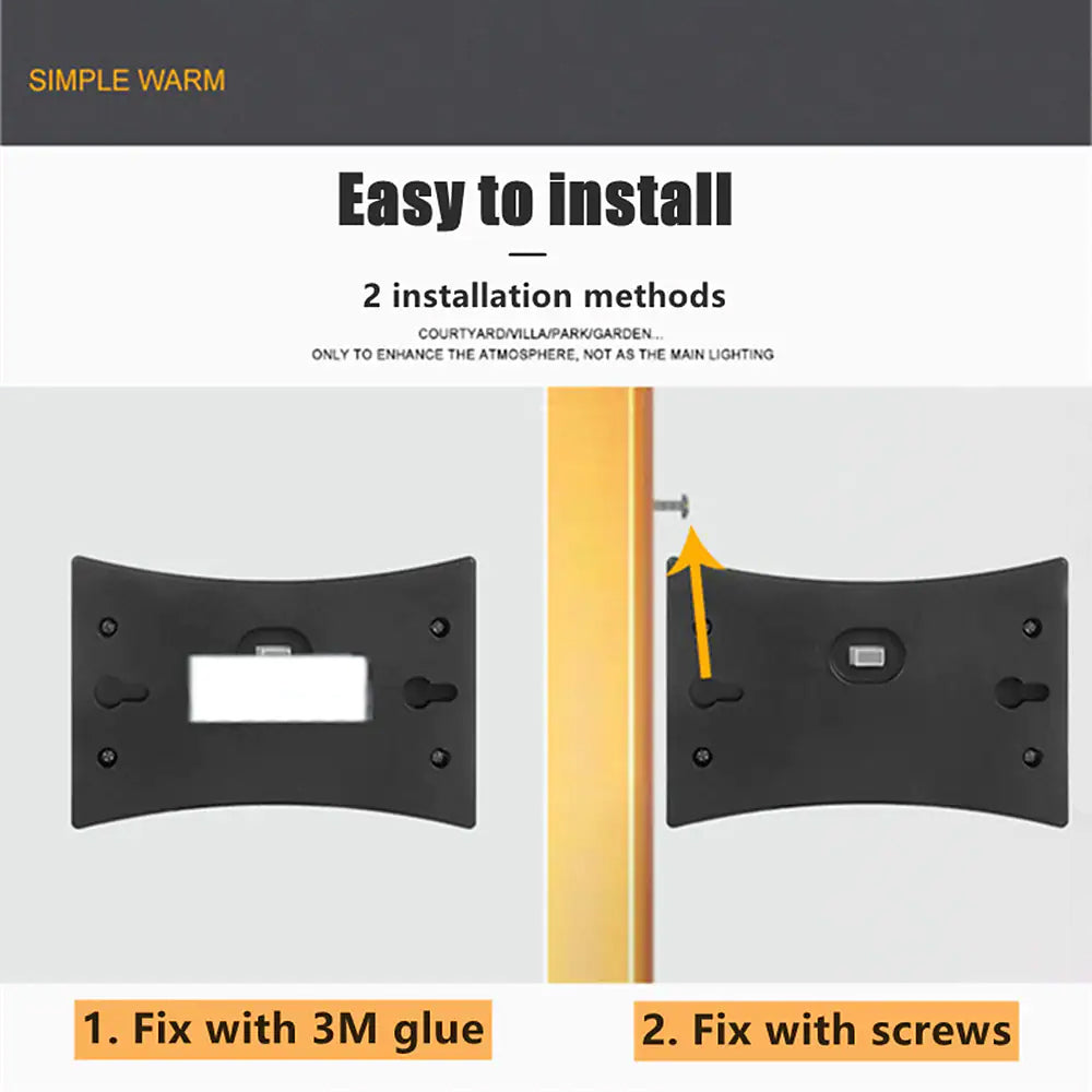 Skorter | 4-Piece: Solar Outdoor 6 LED Waterproof Wall Lamps
