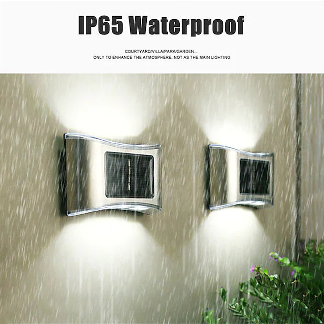 Skorter | 4-Piece: Solar Outdoor 6 LED Waterproof Wall Lamps