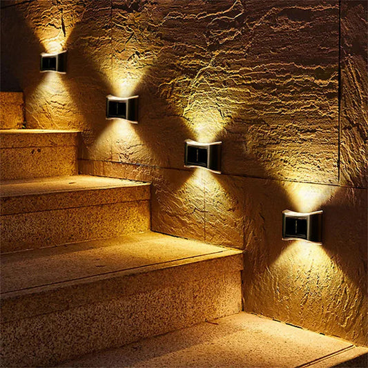 Skorter | 4-Piece: Solar Outdoor 6 LED Waterproof Wall Lamps