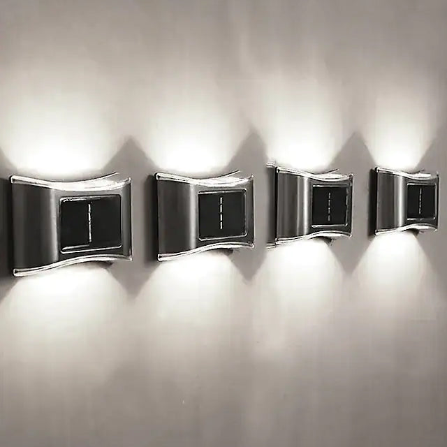 Skorter | 4-Piece: Solar Outdoor 6 LED Waterproof Wall Lamps