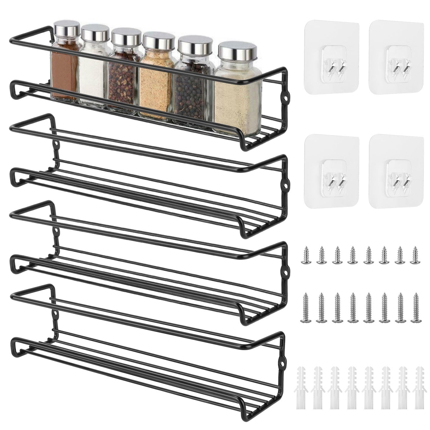 Skorter | 4-piece: Wall-mounted spice racks