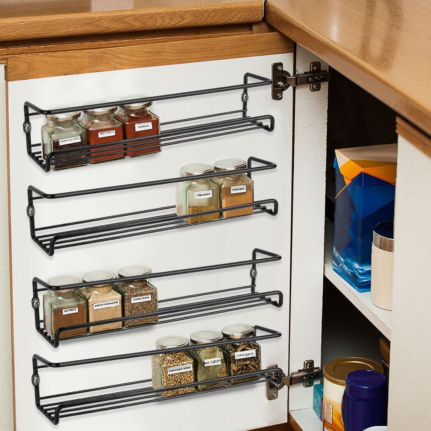 Skorter | 4-piece: Wall-mounted spice racks