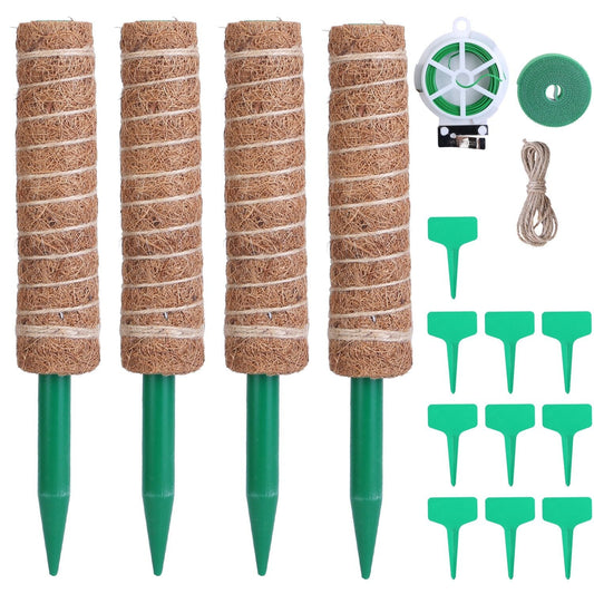 Skorter | 4-Pieces: Coco Coir Expandable Moss Pole for Climbing Plants