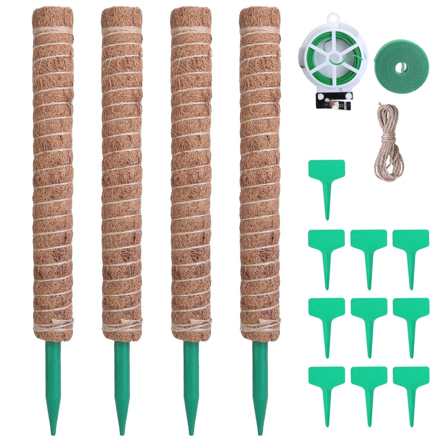 Skorter | 4-Pieces: Coco Coir Expandable Moss Pole for Climbing Plants