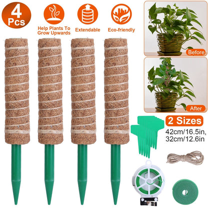 Skorter | 4-Pieces: Coco Coir Expandable Moss Pole for Climbing Plants