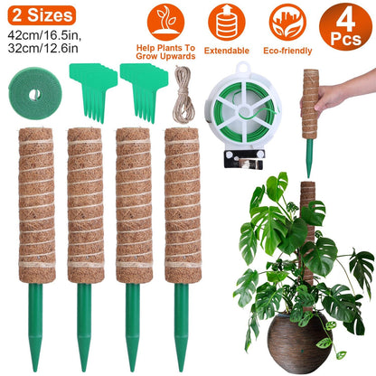 Skorter | 4-Pieces: Coco Coir Expandable Moss Pole for Climbing Plants