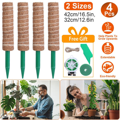 Skorter | 4-Pieces: Coco Coir Expandable Moss Pole for Climbing Plants