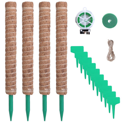 Skorter | 4-Pieces: Coco Coir Expandable Moss Pole for Climbing Plants