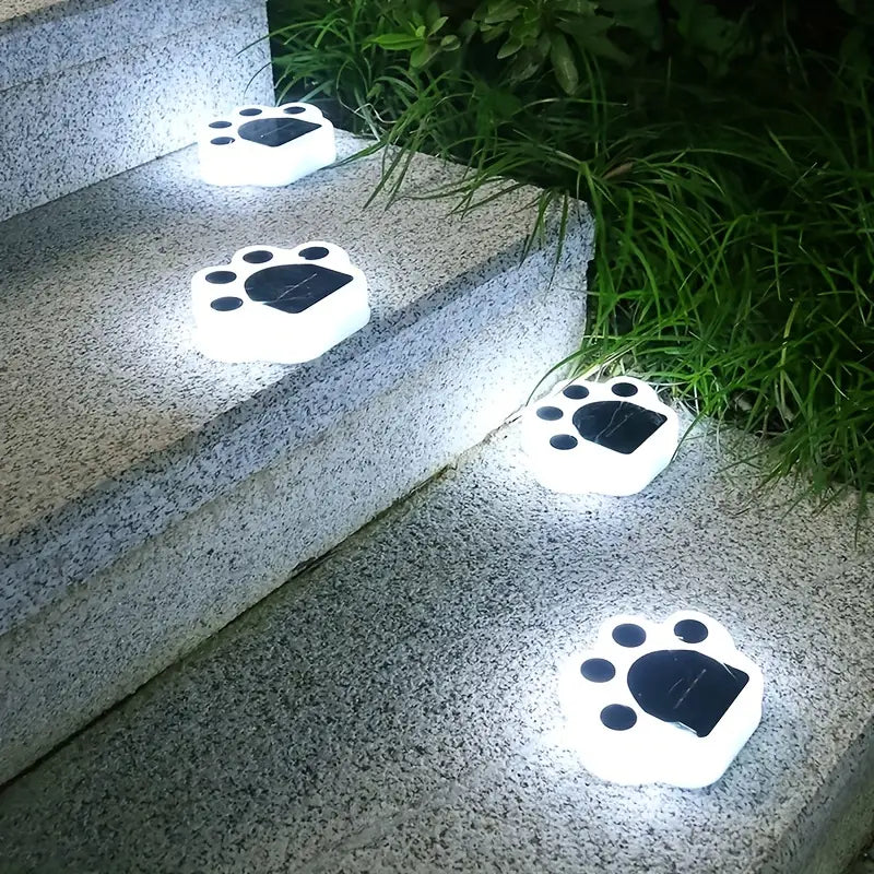 Skorter | 4 Pieces: Cute paw-shaped solar garden lights