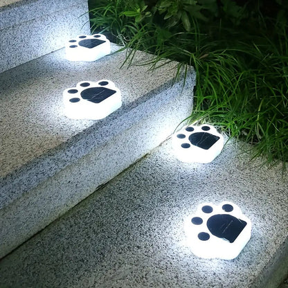 Skorter | 4 Pieces: Cute paw-shaped solar garden lights